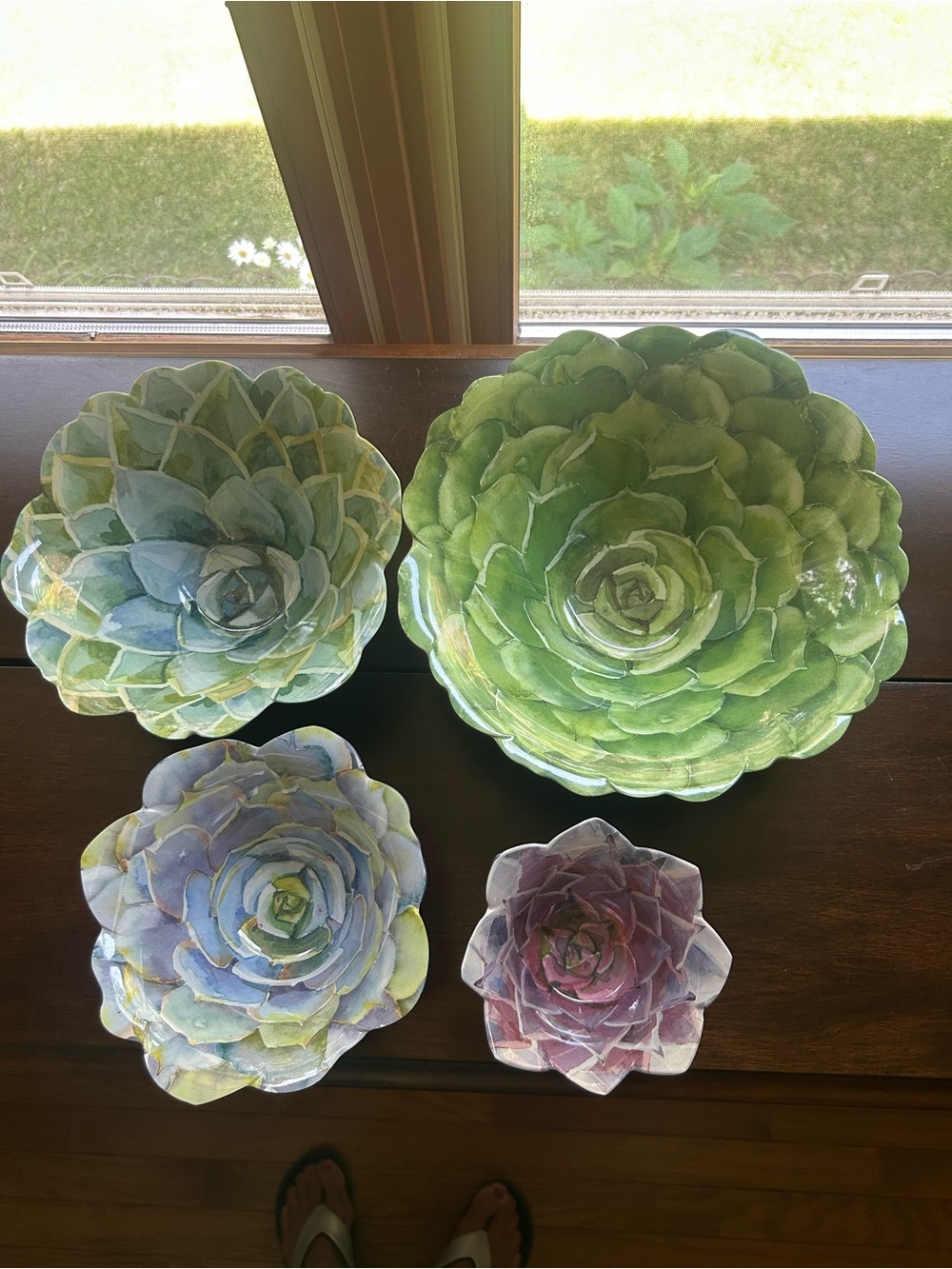 Nicole Miller Set of 4 Succulent-Shaped Melamine Bowls